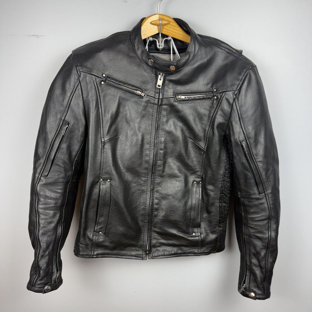 Xelement Motorcycle Leather Jacket Large With Removable Liner